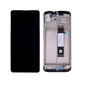   Xiaomi Redmi 9T / Poco M3 fekete LCD kijelző érintővel és kerettel
