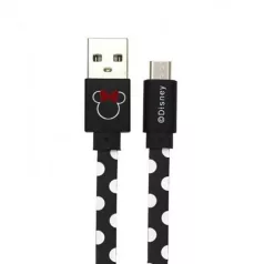   USB kábel Disney - Minnie USB - micro USB adatkábel 1m fekete pöttyös
