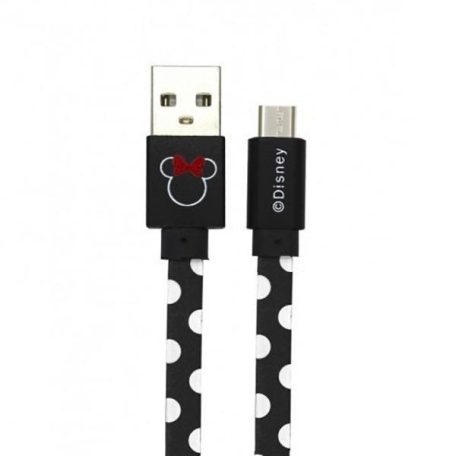 USB kábel Disney - Minnie USB - MicroUSB adatkábel 1m fekete pöttyös