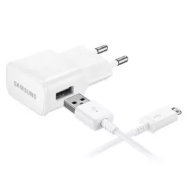   Csomagajánlat - Samsung EP-TA20EWE gyári hálózati fehér gyorstöltő 2A 15W USB - micro USB fehér adatkábellel 1,5m ECB-DU4EWE