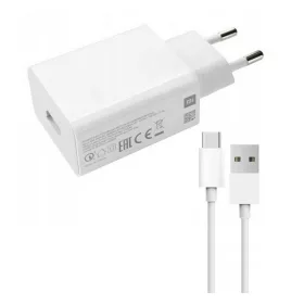   Csomagajánlat - Xiaomi MDY-11-EZ gyári hálózati fehér gyors töltőfej 3A 33W USB - Type-C gyorstöltő adatkábellel 1m 3A