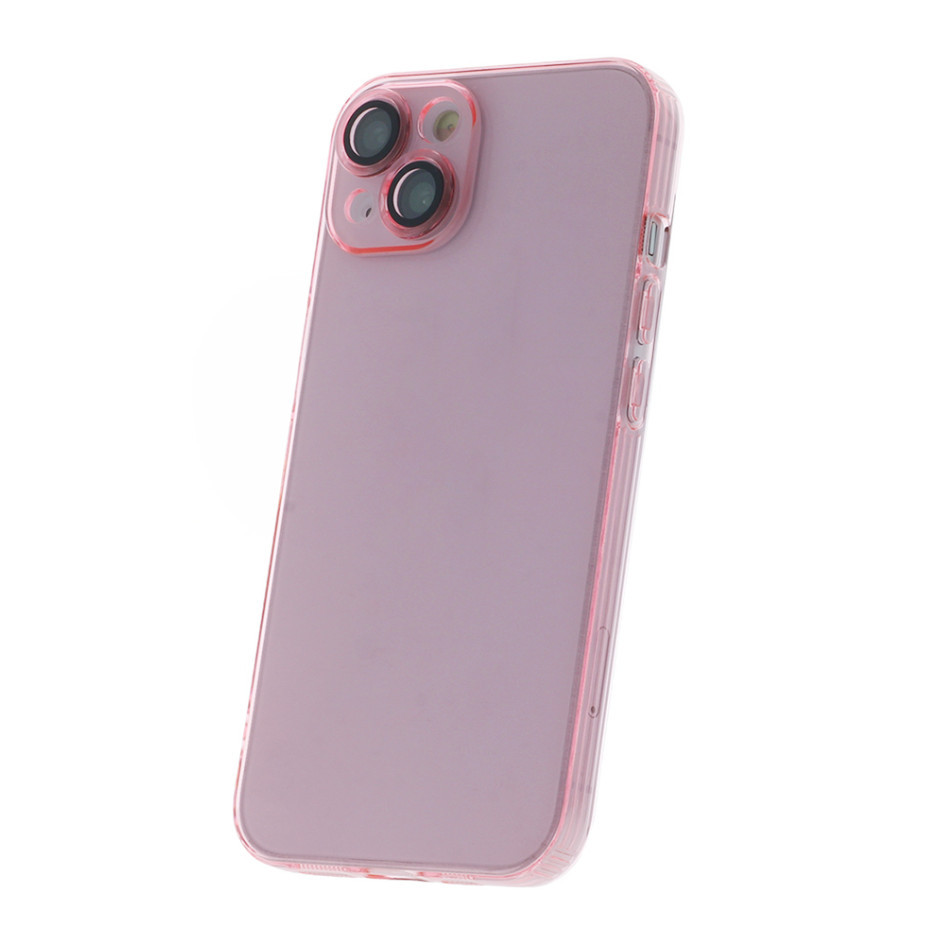 Slim Color Samsung A236 Galaxy A23 5G áttetsző pink hátlapvédő tok kamera lencsevédővel